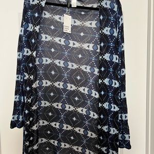Aztec print sheer cardigan
